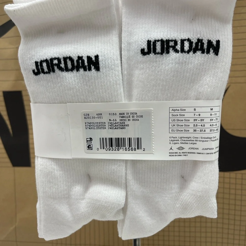 JORDAN JUMPMAN CREW Socks 
6PK

Style XJ0130-001 - Picture 9 of 16